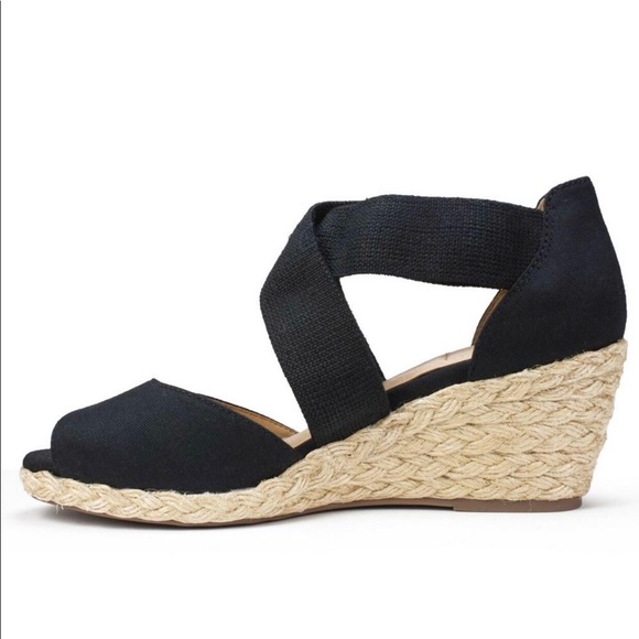 White Mountain Peep-toe espadrille wedge 8 1/2 - Picture 7 of 8
